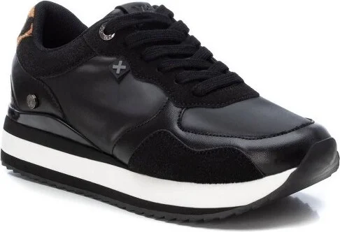 Xti Women's Lace-Up Sneakers 142034 - Black,