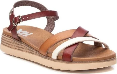 XTI Women's Low Wedge Strappy Sandals 142848-Camel, - Image 2