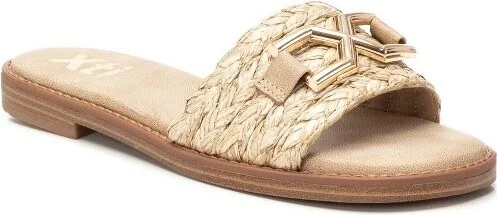 XTI Women's Raffia Slide Sandals 144103 Beige - Image 2