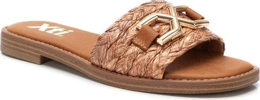 XTI Women's Raffia Slide Sandals 144103 Beige - Image 3