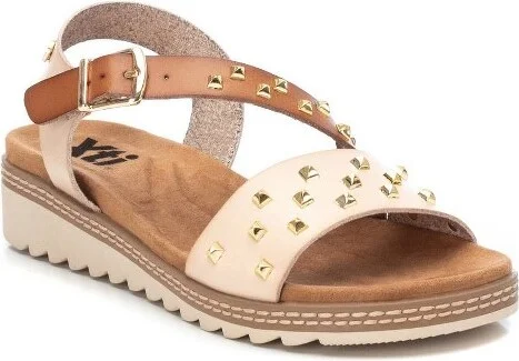 Xti Women's Sandals With Gold Studs -Camel, - Image 4