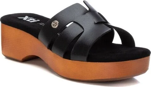 Xti Women's Slip on Platform Sandals 143354 BLACK - Image 2