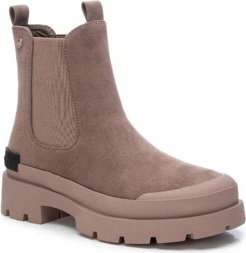 XTI Women's Suede Ankle Booties 140570 - Light brown,