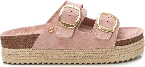 XTI Women's Suede Flat Sandals 143635 Nude
