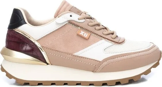 Xti Women's Suede Lace-Up Sneakers 140314 - Beige,