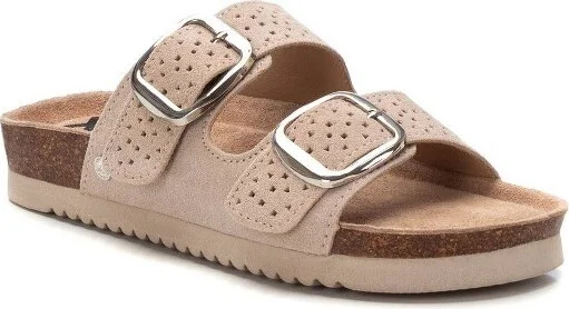 XTI Women's Suede Slip on Sandals 144130 Beige - Image 2