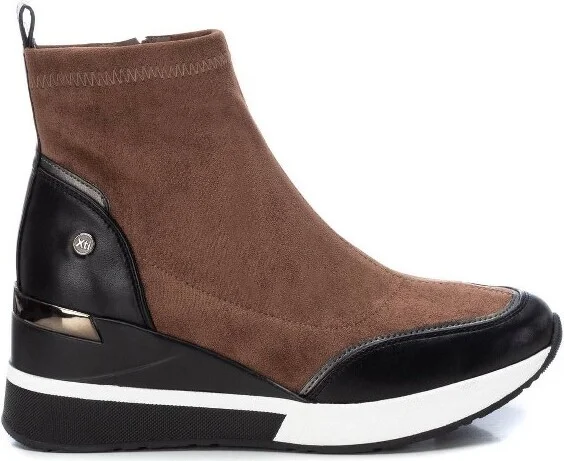 XTI Women's Suede Wedge Booties 14157 - Brown, - Image 2