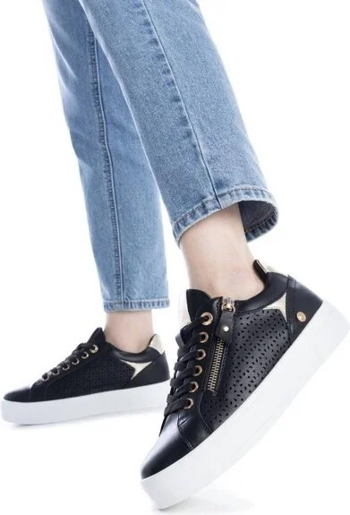 Xti Women's Urban Sneakers with side zipper 142229 Beige - Image 3