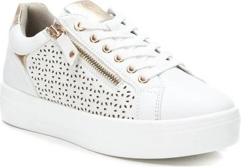 Xti Women's Urban Sneakers with side zipper 142229 Beige - Image 4