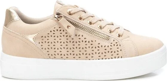 Xti Women's Urban Sneakers with side zipper 142229 Beige
