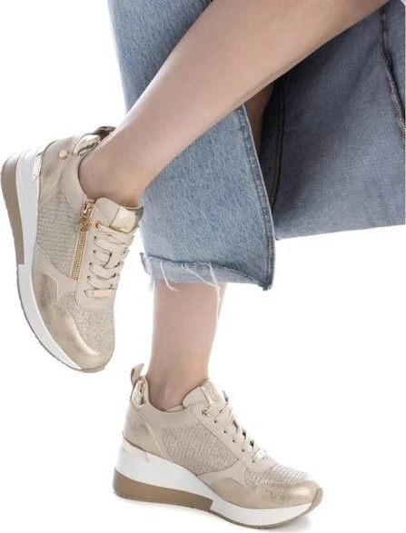 Xti Women's Wedge Fashion Sneakers 143717 Gold - Image 2