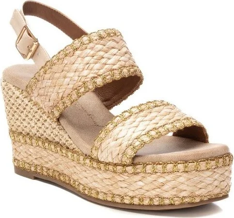 XTI Women's Wedge Sandals 143820 Light Brown - Image 3