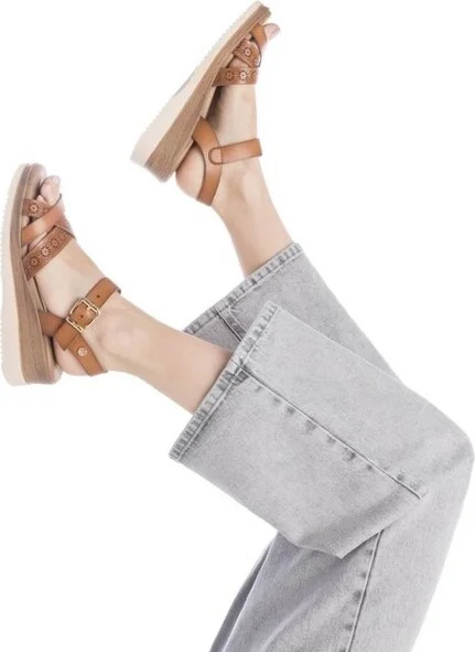 Xti Women's Wedge Sandals 143851 CAMEL - Image 2