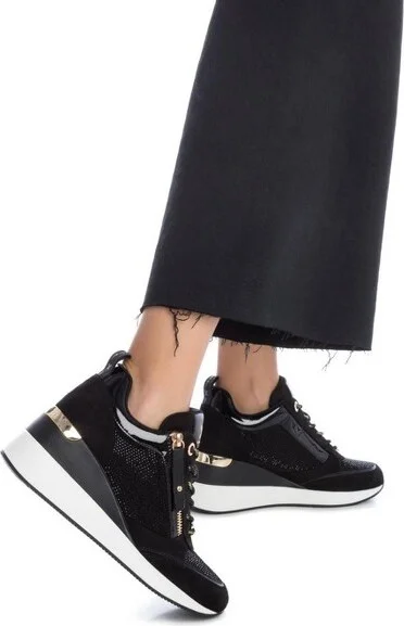 Xti Women's Wedge Sneakers with Rhinestones 14295 Beige - Image 2