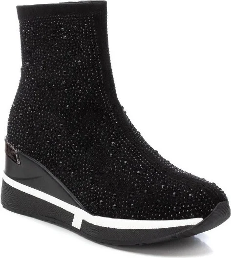 Xti Women's Wedge Sport Booties 143081, Black, - Image 2