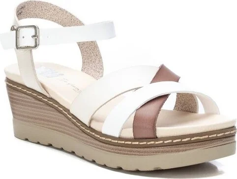 XTI Women's Wedge Strappy Sandals 142849-White, - Image 2