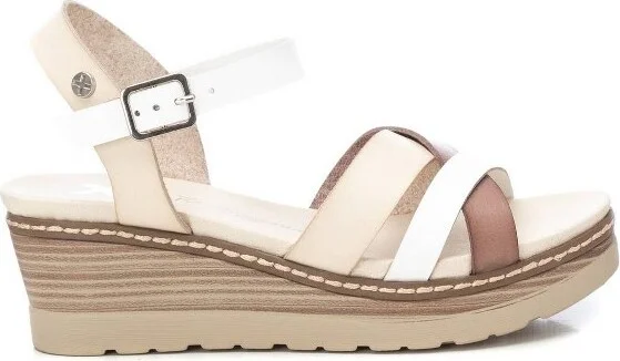 XTI Women's Wedge Strappy Sandals 142849-White,