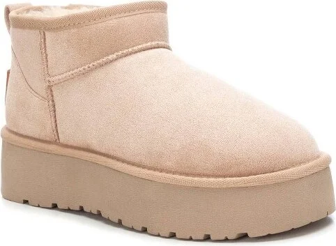Xti Women's Winter Suede Booties 142212, Beige, - Image 2