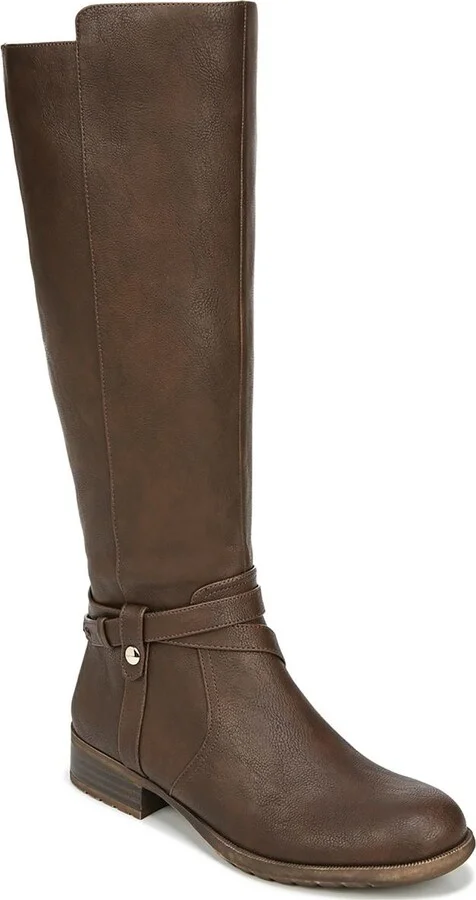 Xtrovert Womens Wide Calf Faux Leather Knee-High Boots