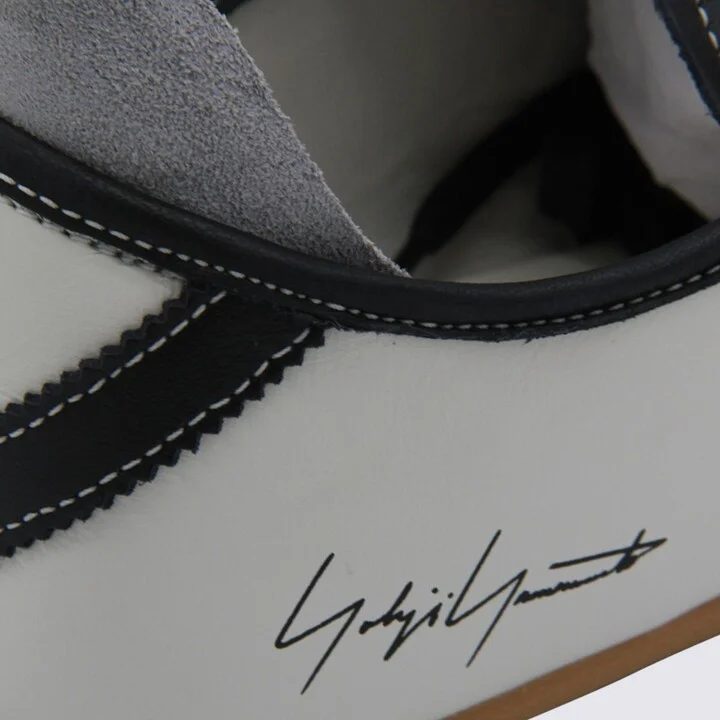 Y-3 Adidas Whte Leather Tokyo Sneakers - Image 4
