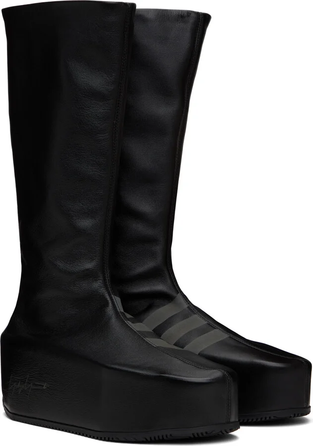 Y-3 Black Kyasu Overboot Tall Boots - Image 4