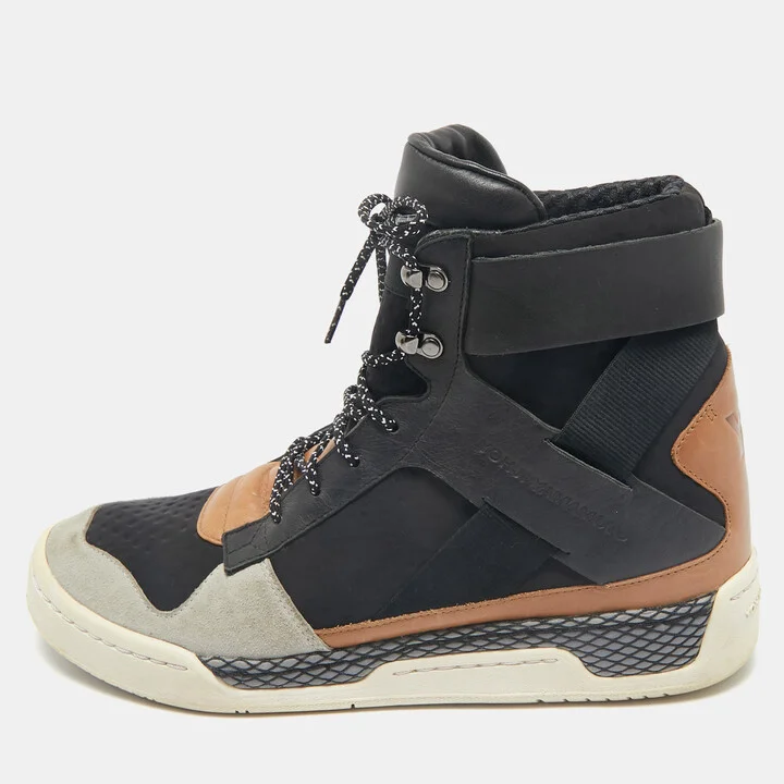 Y-3 Multicolor Fabric and Leather Yamamoto High Top Sneakers Size 44.5