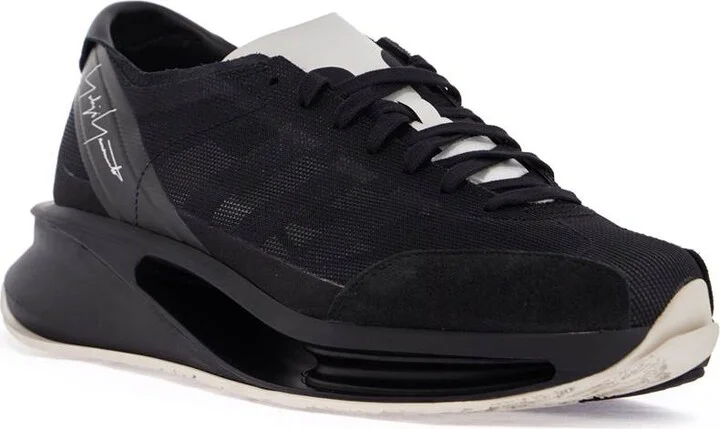 Y-3 s-gendo run black fabric and leather running sneakers - Image 4