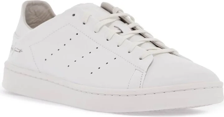 Y-3 white leather sneakers with minimalist design - Image 4