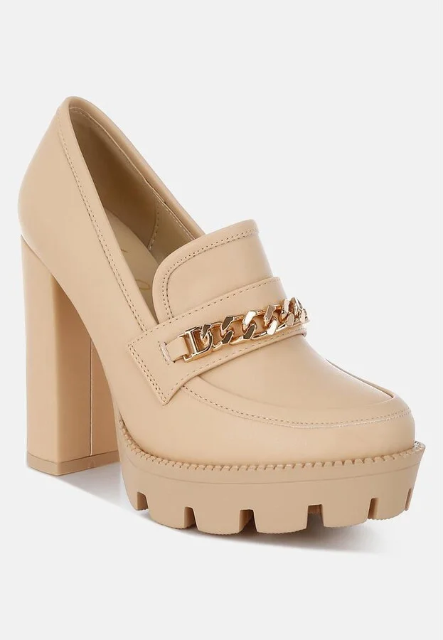 Y2k Chunky High Block Heeled Loafers - Image 2