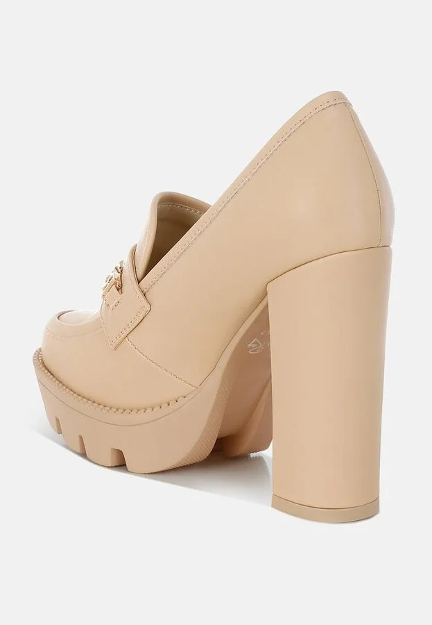Y2k Chunky High Block Heeled Loafers - Image 3