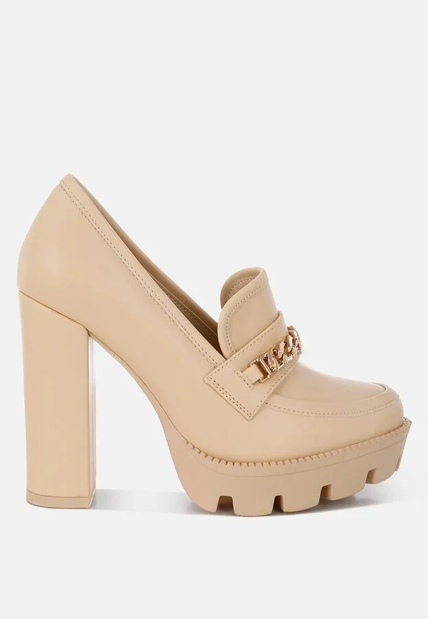 Y2k Chunky High Block Heeled Loafers