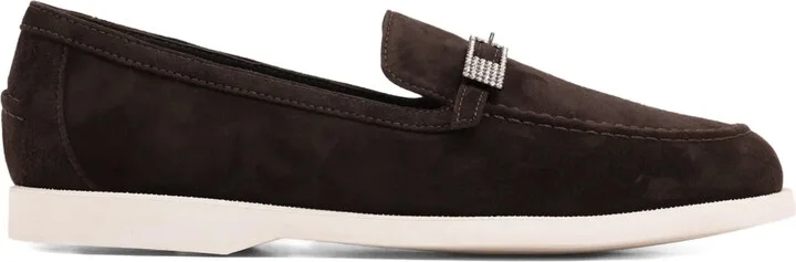 Yacht crystal-buckle loafers