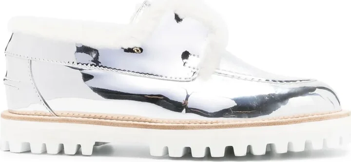 Yacht metallic-finish loafers