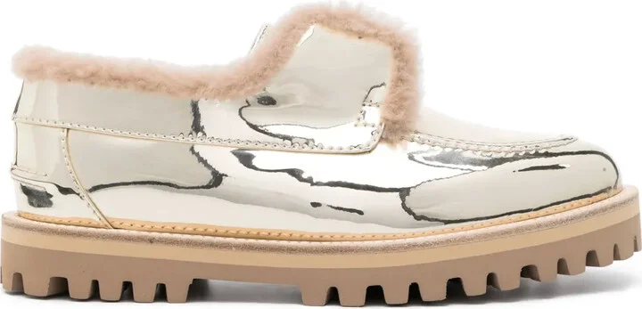 Yacht metallic-finish loafers