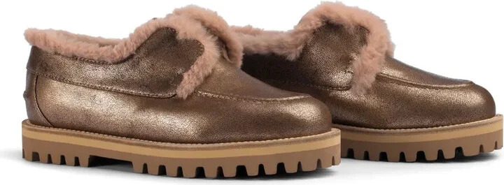 Yacht shearling-trim leather loafers - Image 2