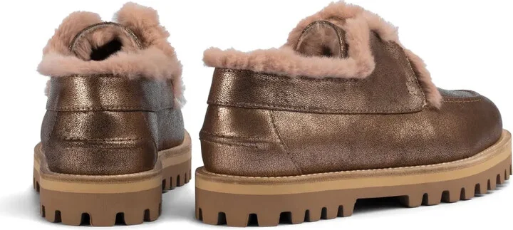 Yacht shearling-trim leather loafers - Image 3