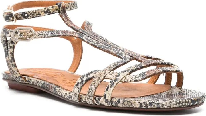 Yael snake-print leather sandals - Image 2