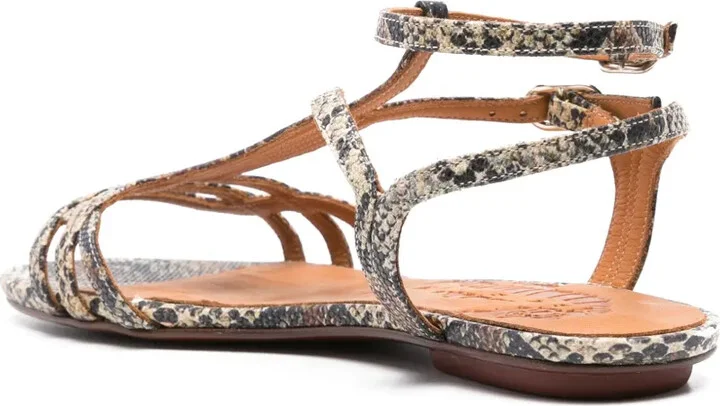 Yael snake-print leather sandals - Image 3
