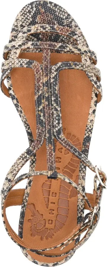 Yael snake-print leather sandals - Image 4