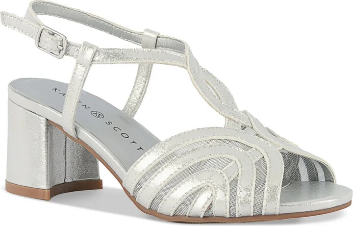 YAHSIEF Womens Metallic Block Heels