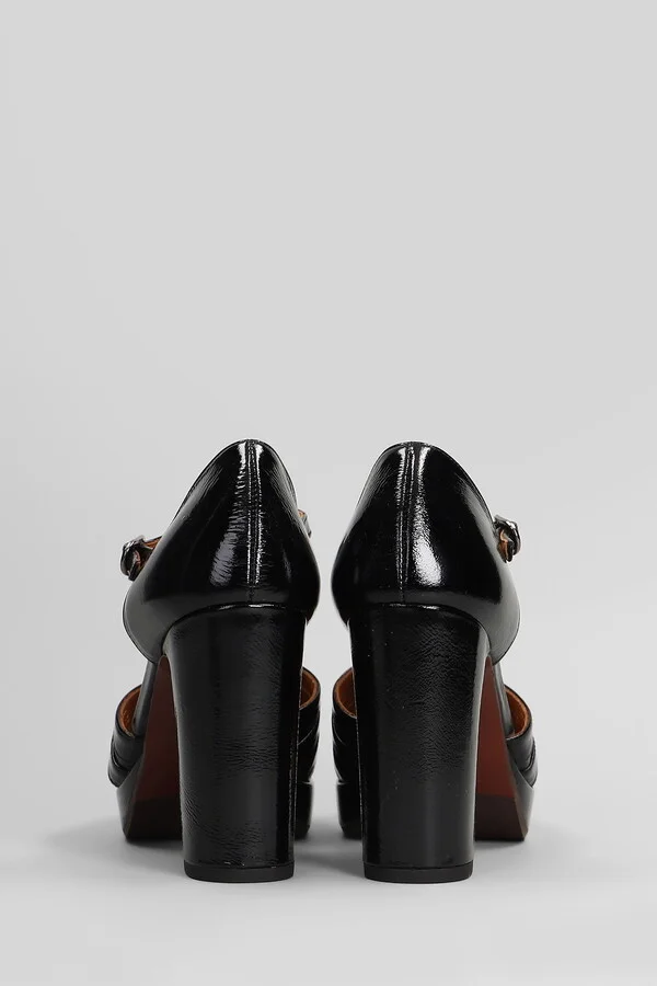 Yaisu Pumps In Black Leather - Image 4