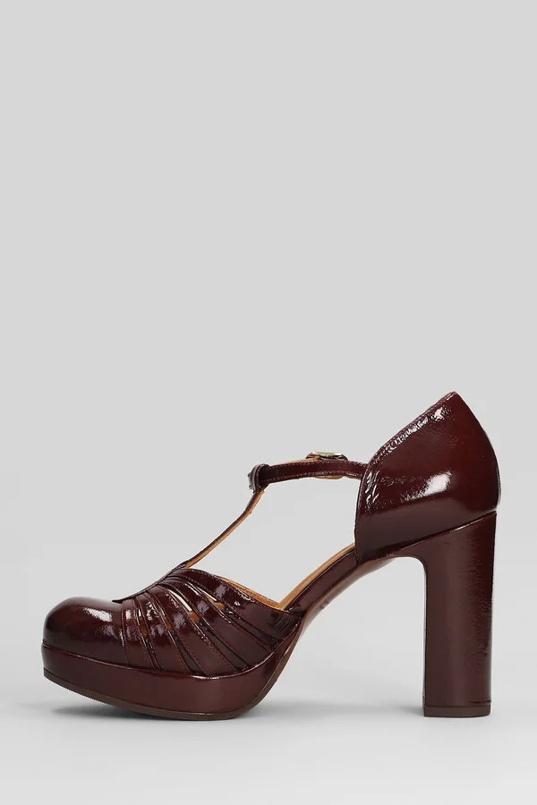 Yaisu Pumps In Bordeaux Leather - Image 3