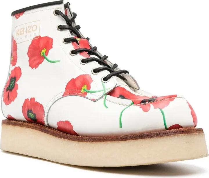 Yama floral-print lace-up boots - Image 2