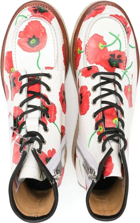 Yama floral-print lace-up boots - Image 4