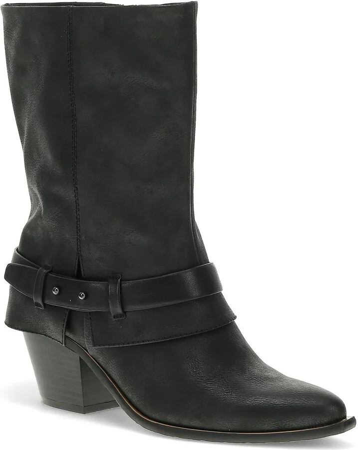Yamura Womens Strappy Manmade Motorcycle Boots