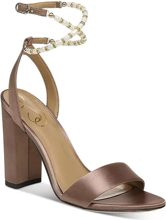 Yanelli Sandal Womens 6 Brown Leather Ankle Strap Block Heel KHD1863
