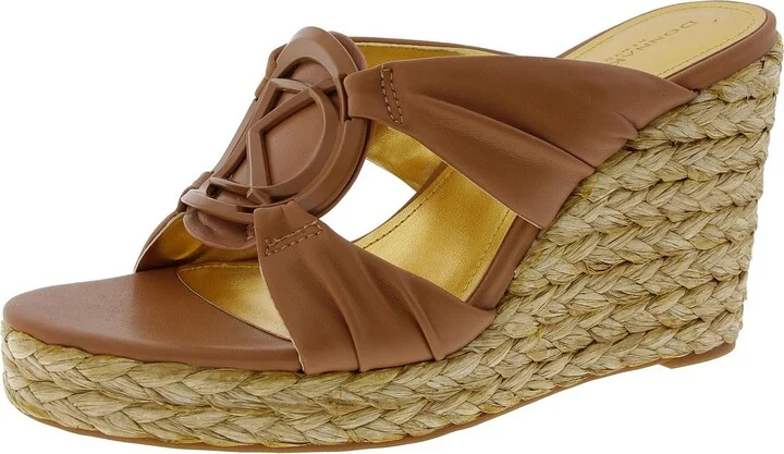 Yanelli Womens Logo Faux Leather Espadrilles