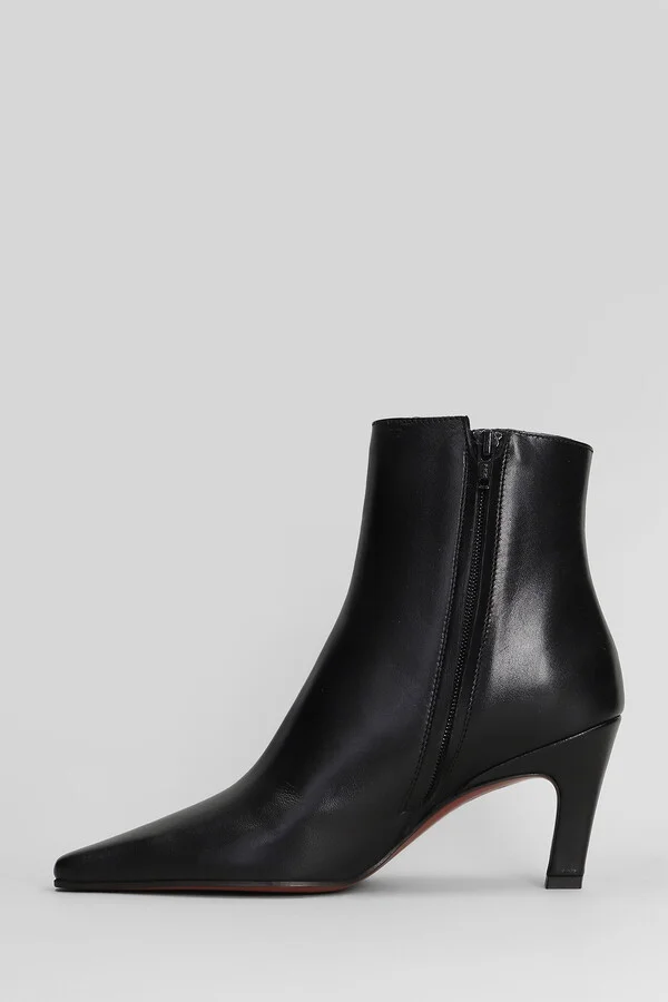Yanira High Heels Ankle Boots In Black Leather - Image 3
