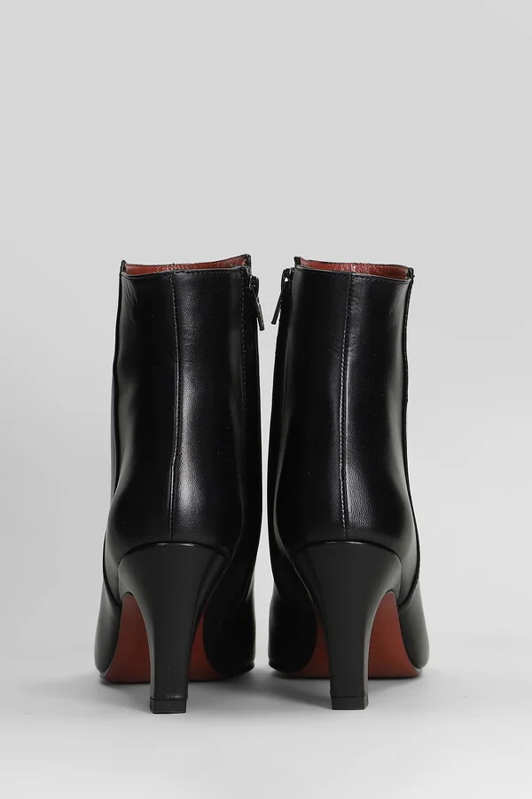 Yanira High Heels Ankle Boots In Black Leather - Image 4