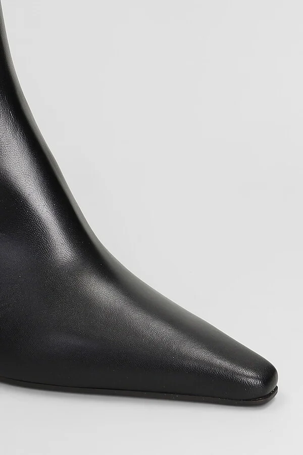 Yanira High Heels Ankle Boots In Black Leather - Image 5